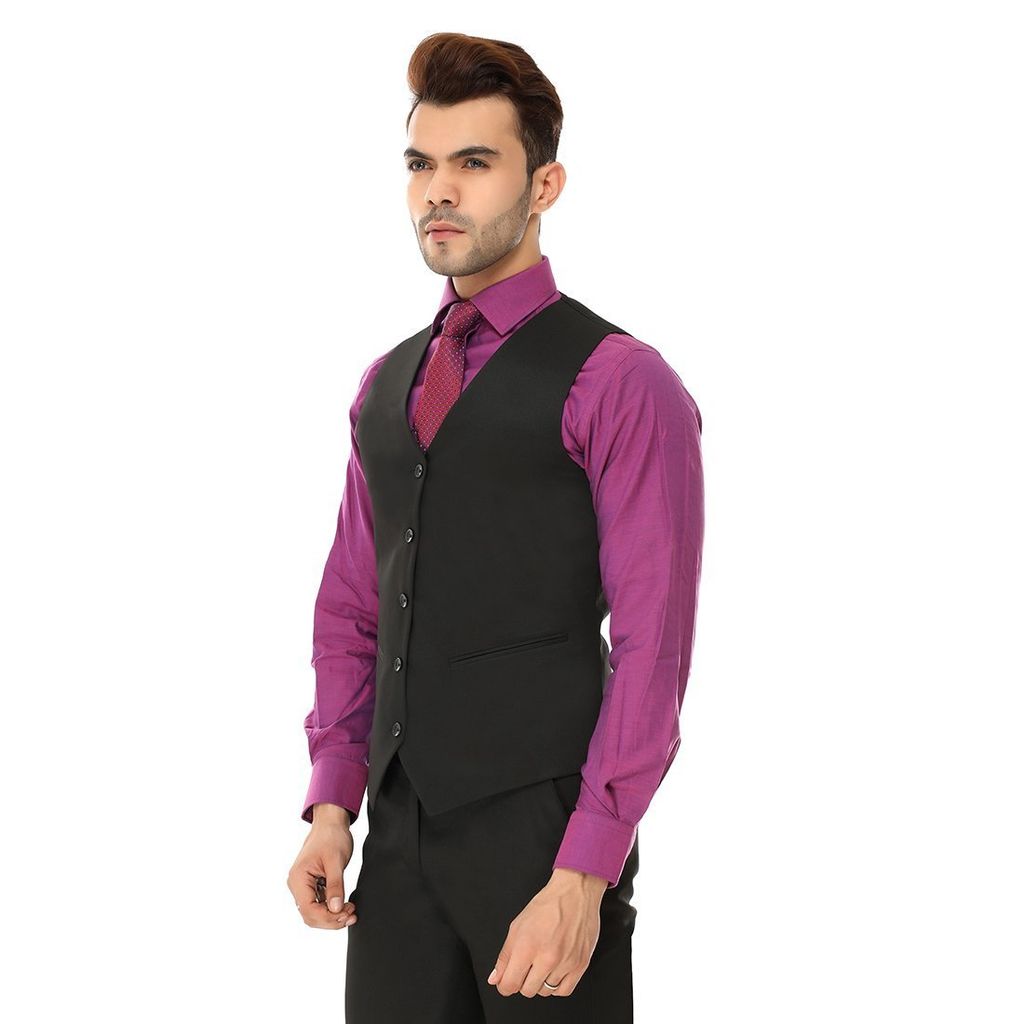 BELARIO Men's V Five Button Slim Fit Formal/Party Waist Coat