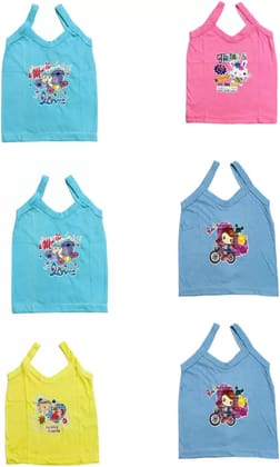 Vest For Girls Cotton  (Multicolor, Pack of 6)
