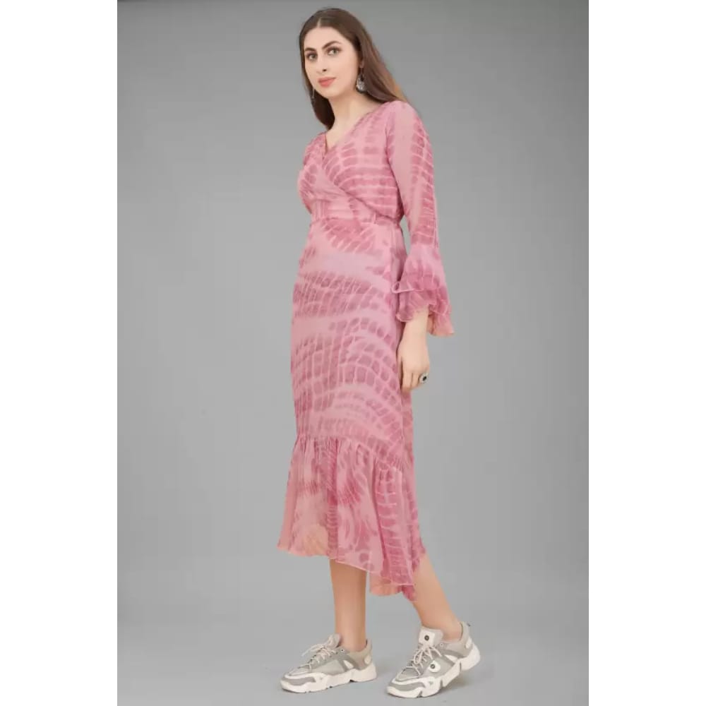 Women A-line Pink Dress