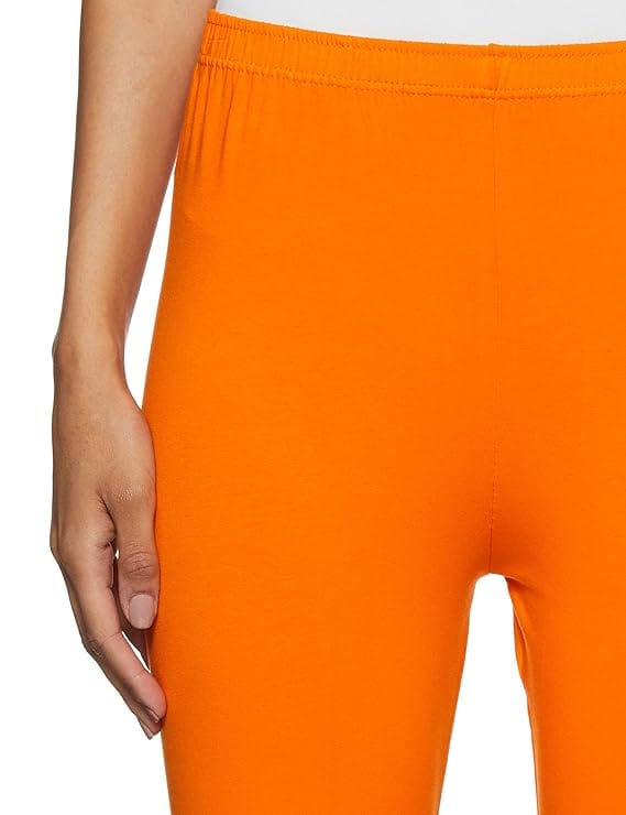 Women's Regular Fit Leggings  (Orange)