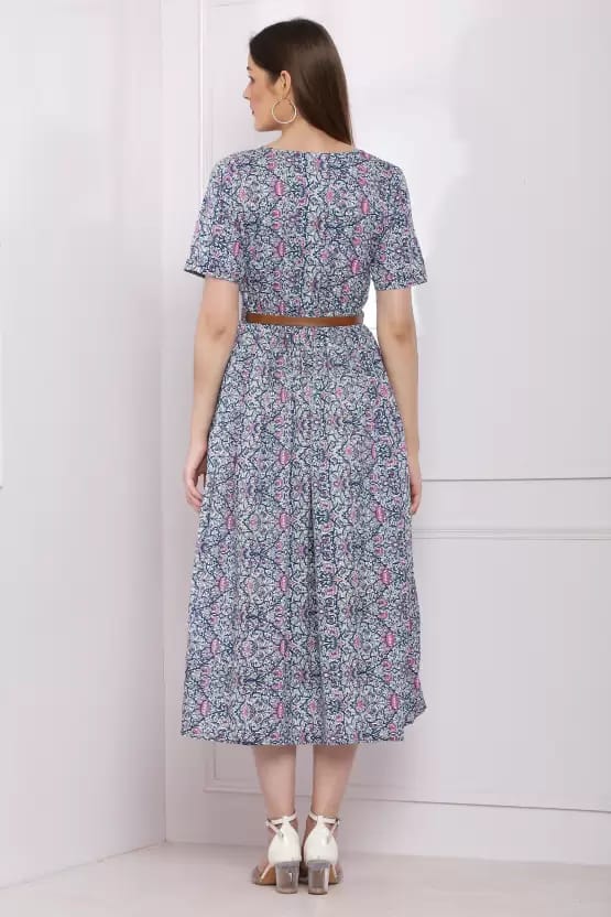 ZESHE MESHE Women A-line Multicolor Dress