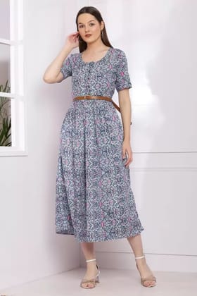 ZESHE MESHE Women A-line Multicolor Dress