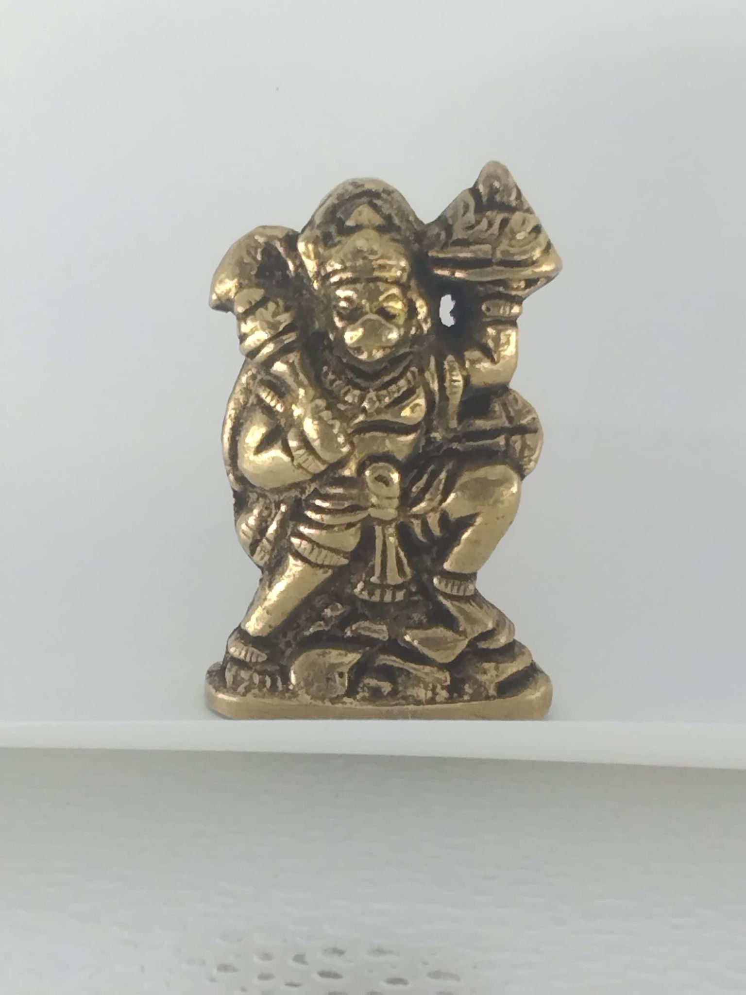OJKMart Hanuman Ji Statue Brass Idol (9X3.5 CMS) Decorative Showpiece (Brass)