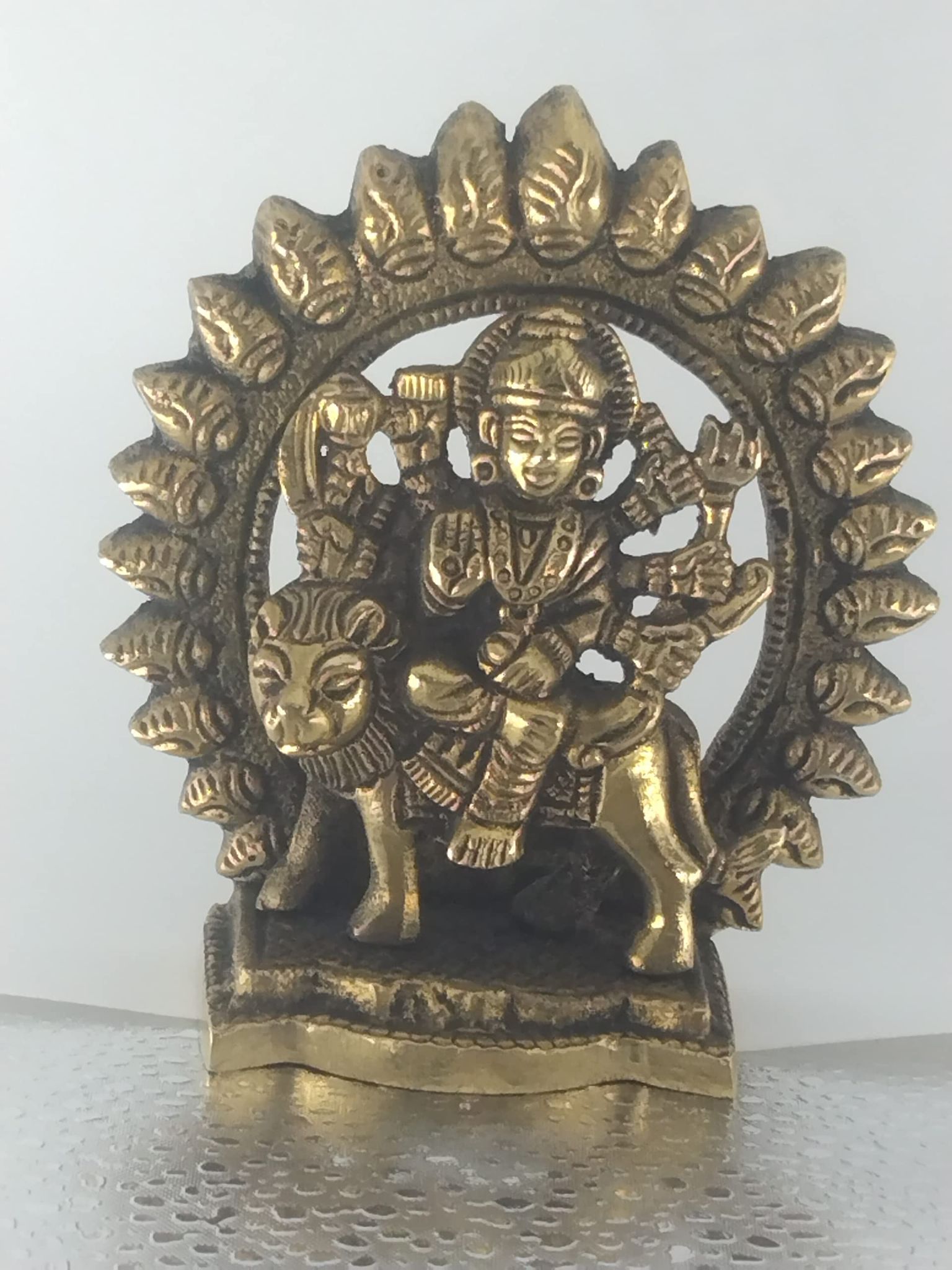 OJKMart MA Durga for Home Decor and Worship - 375 GMS (Brass)