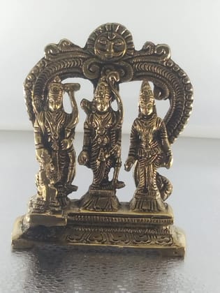 OJKMart Lord Ram, Ma Sita, Younger Brother Laxman and sewak Hanuman Statue Gift/Worship Item - 10 cm (Brass)