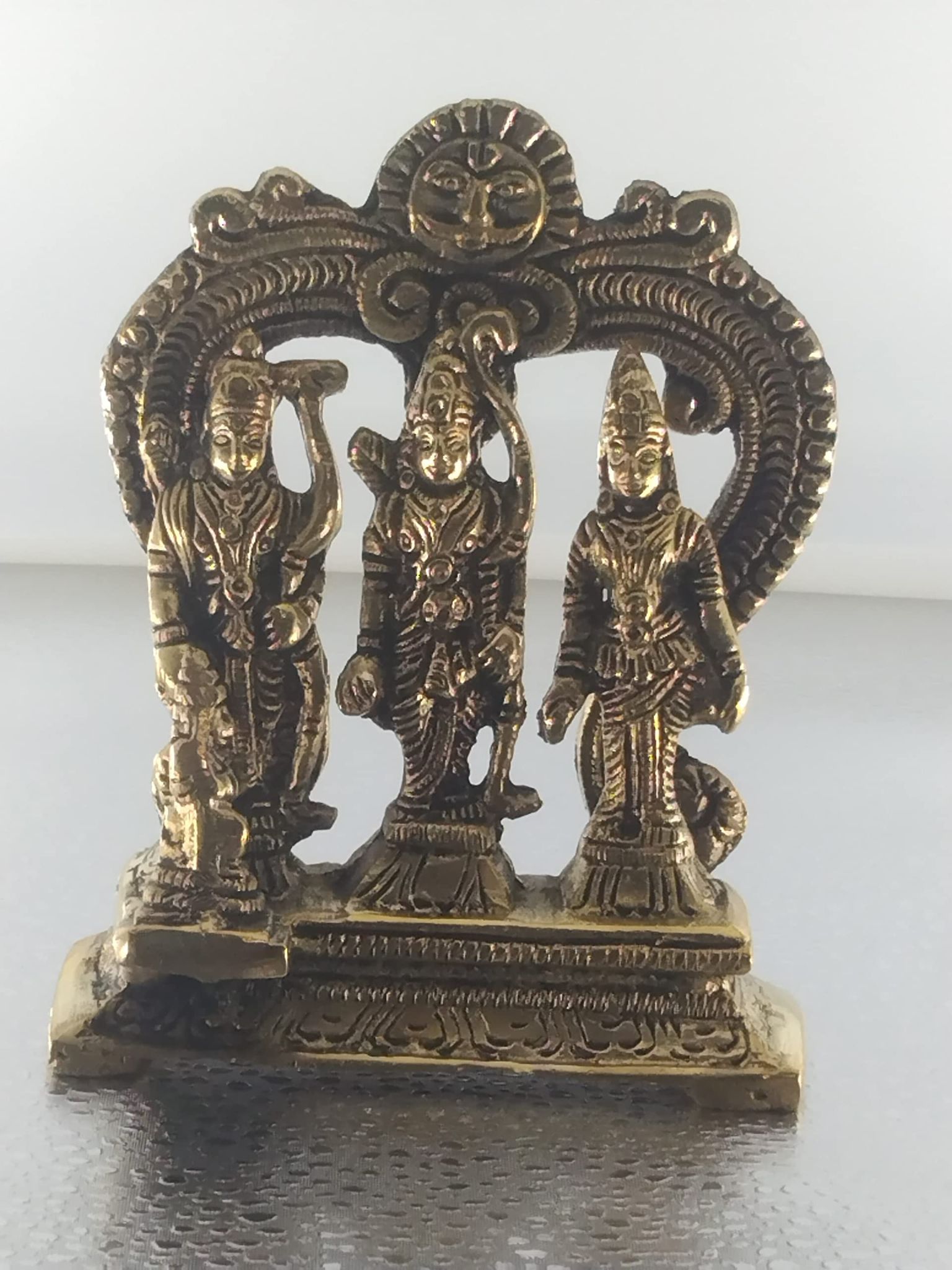 OJKMart Lord Ram, Ma Sita, Younger Brother Laxman and sewak Hanuman Statue Gift/Worship Item - 10 cm (Brass)