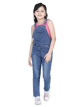 StyleStone Girls Distressed Denim Dungaree (T-shirt not included) (9383WhiskDng9-10)