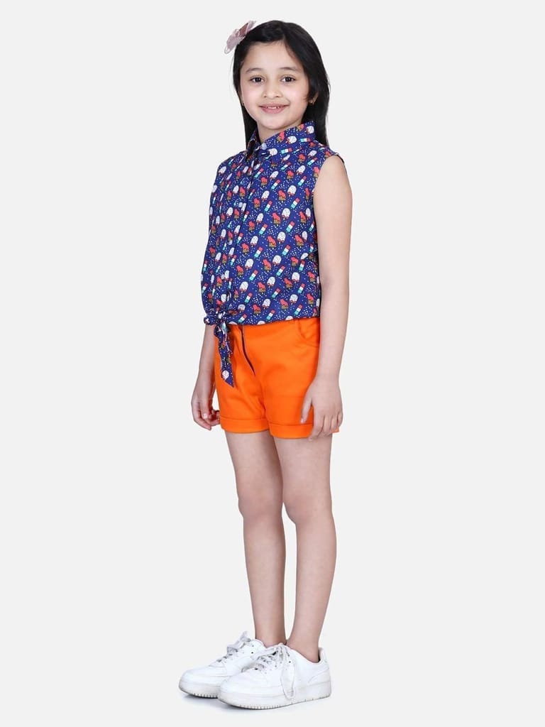 StyleStone Girls Ice Cream Printed Top and Shorts Set (9356IceCreamSet11-12Y)