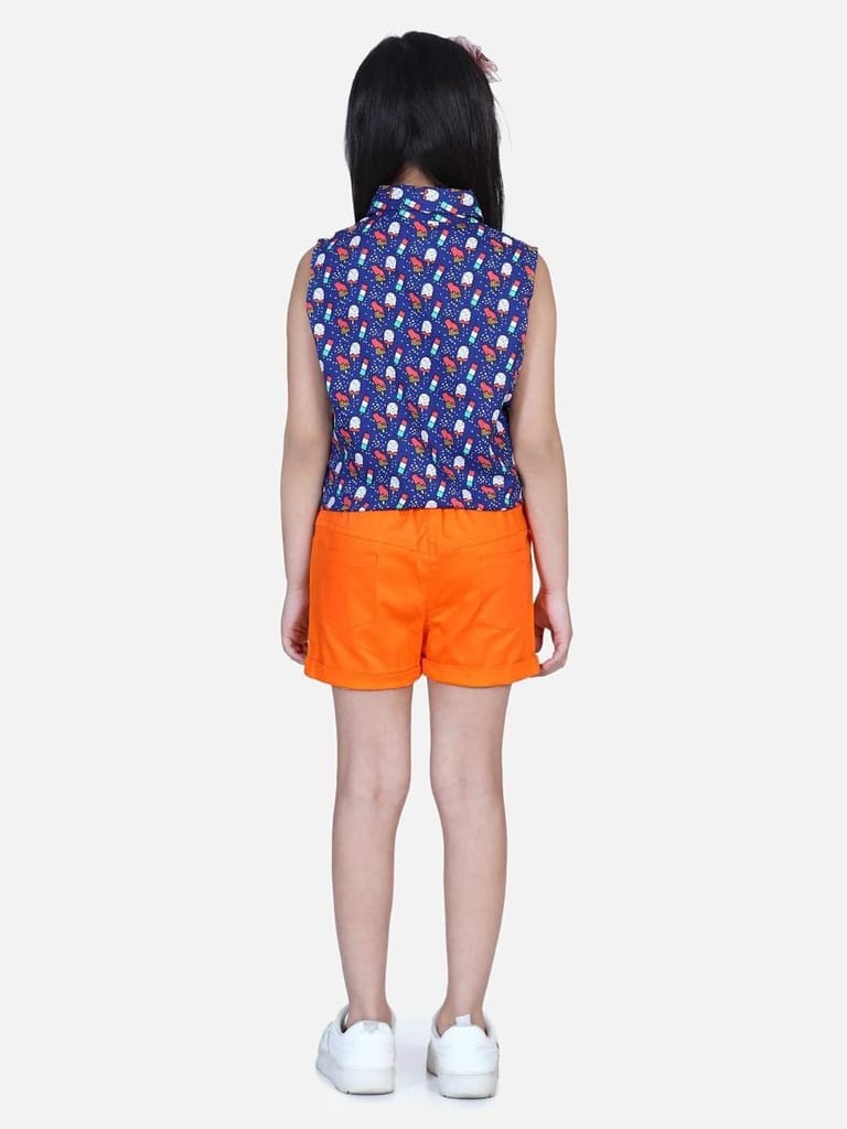 StyleStone Girls Ice Cream Printed Top and Shorts Set (9356IceCreamSet11-12Y)