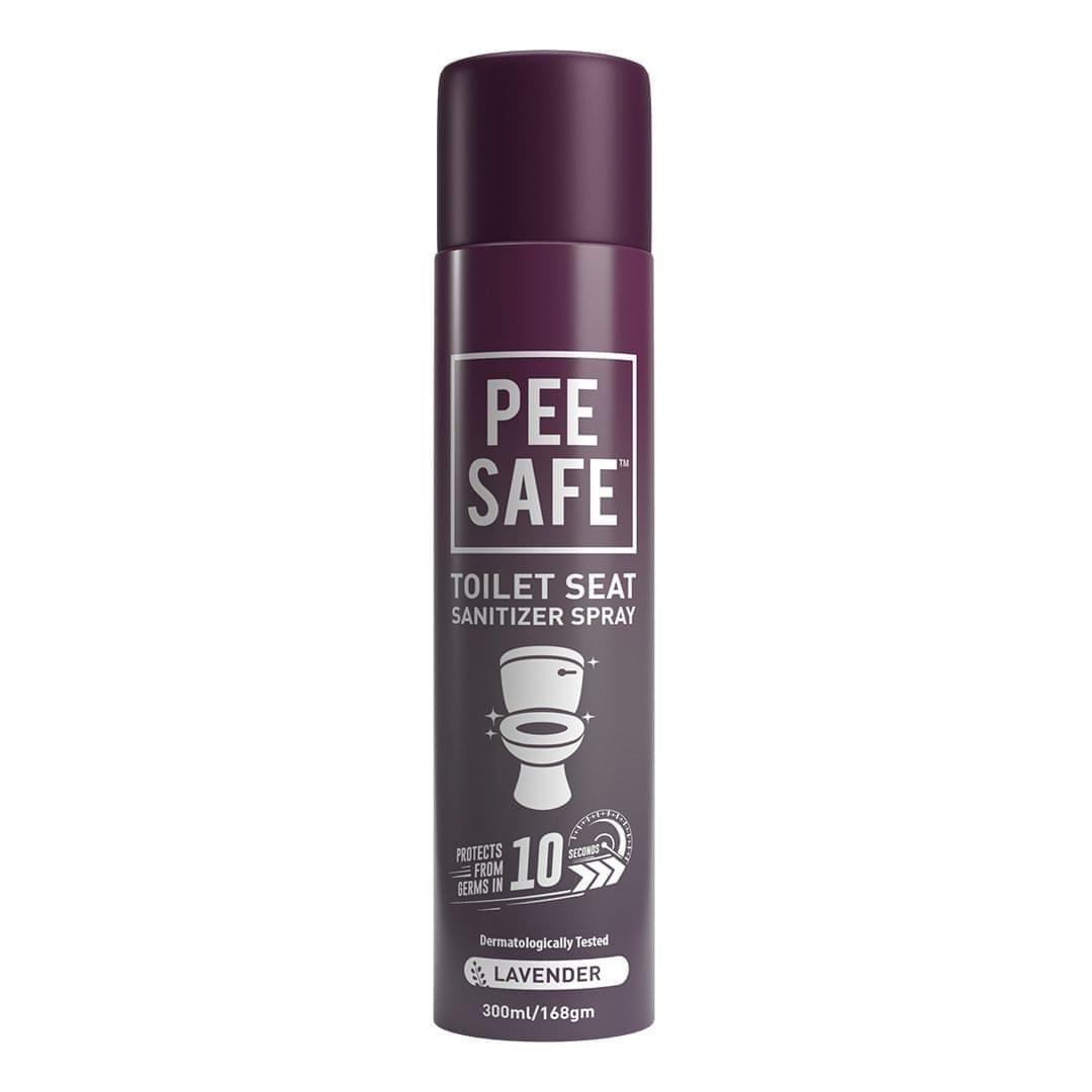 Pee Safe Toilet Seat Sanitizer Spray (300ml) - Lavendar | Reduces The Risk Of UTI & Other Infections | Kills 99.9% Germs & Travel Friendly | Anti Odour, Deodorizer