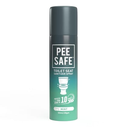 Pee Safe Toilet Seat Sanitizer Spray 50ml - Mint | Reduces The Risk Of UTI & Other Infections | Kills 99.9% Germs & Travel Friendly Pack | Anti Odour, Deodorizer�