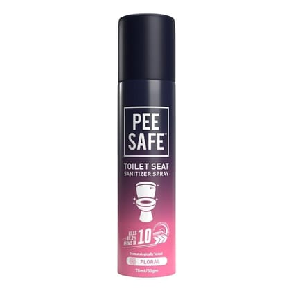 Pee Safe Toilet Seat Sanitizer Spray 75 Ml - Floral| Reduces The Risk Of UTI & Other Infections | Kills 99.9% Germs & Travel Friendly | Anti Odour, Deodorizer