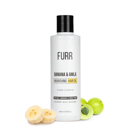 FURR Banana & Amla Oil For Hair Growth and Hair Fall Control - 200ML | Repairs Dull & Damaged Hair | With Natural Actives