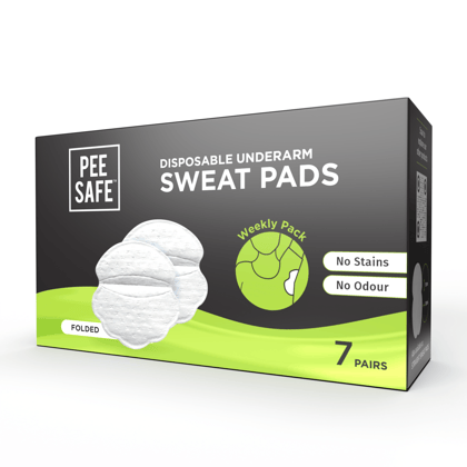 Pee Safe Disposable Underarm Sweat Pads - Folded | Prevents Stains | Absorbs Sweat & Unpleasant Odour | Breathable And Deodorizing | For Men & Women | 7 Pairs