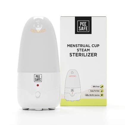 Pee Safe Menstrual Cup Steam Sterilizer | Clean Your Cup With Ease | Kills 99.9% Germs in 3 Minutes with Steam | BPA Free & Auto Power Cut-Off