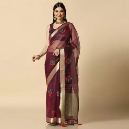 ASISA  Embroidered Bollywood Organza Saree