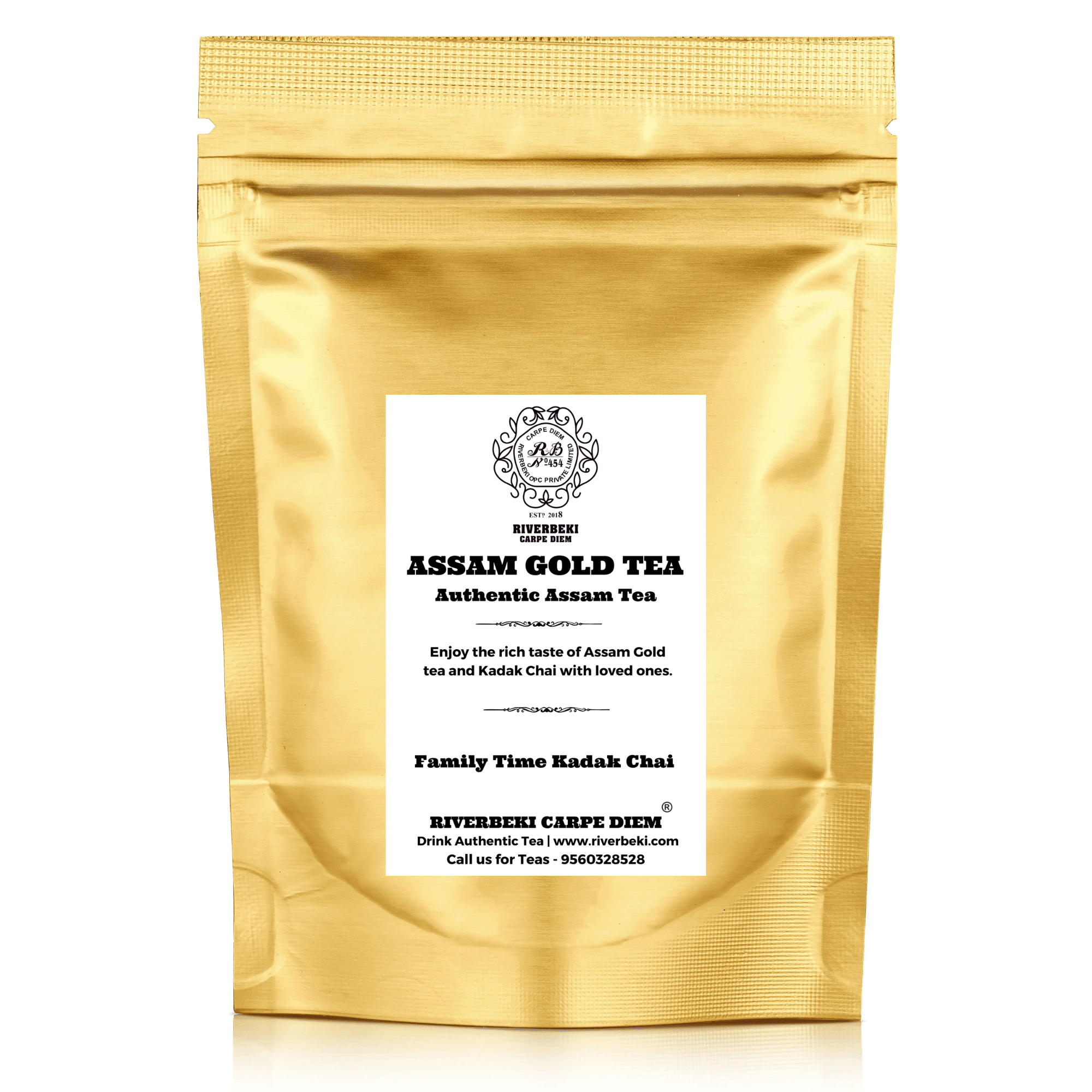 Riverbeki Assam Gold Tea - Authentic Assam Tea Taste for Family Time Kadak Chai, Tea 1kg