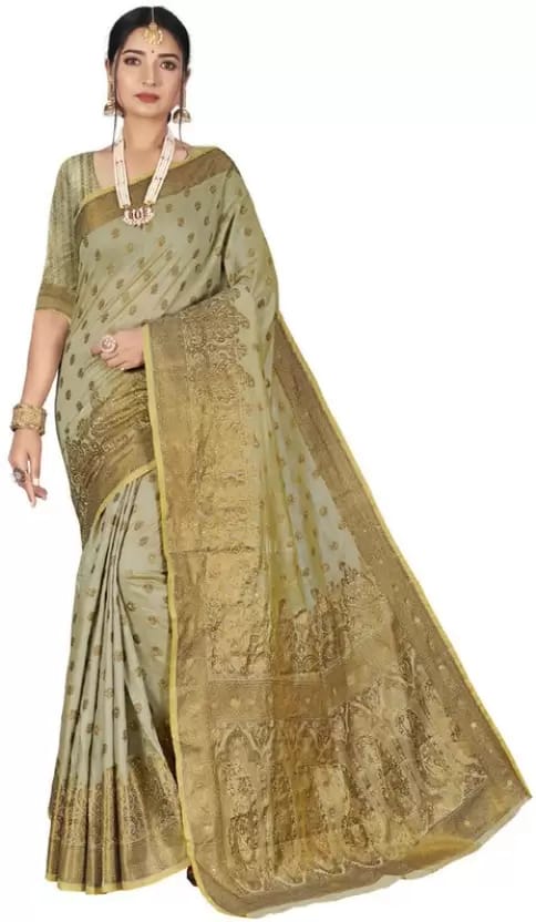 ASISA  Woven Bollywood Cotton Silk Saree