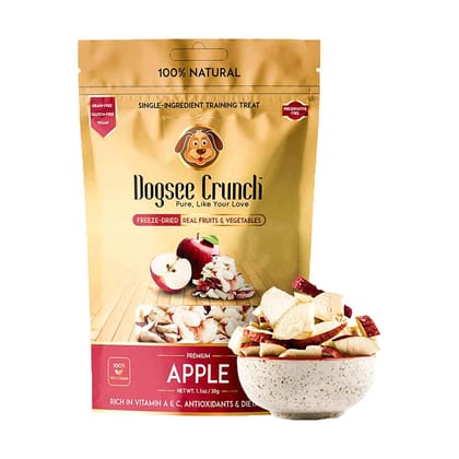 Dogsee Crunch Apple Freeze-Dried Apple Dog Treat- 30 gm