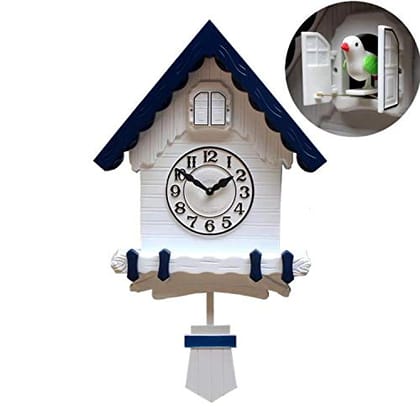 Three Secondz Plastic Wall Clock (52 x 31 x 12 cm, White & Blue)