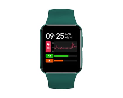 GOQii Smart Vital Lite SpO2 1.4" HD, Smart Notification Waterproof Smart Watch for Android Phones, Blood Oxygen, Fitness, Sports & Sleep Tracking with 3 Months Personal Coaching - Sea Green