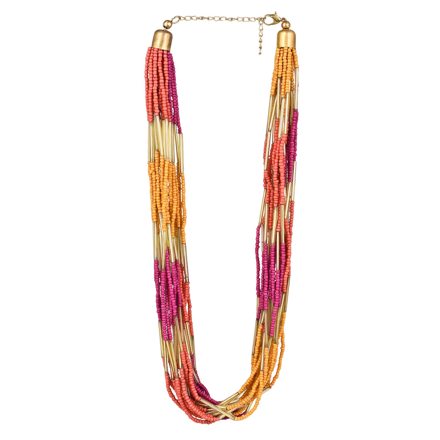 ARADHYA Designer Elegant Multi Layer Multi Color Beads Necklace for Women and Girls