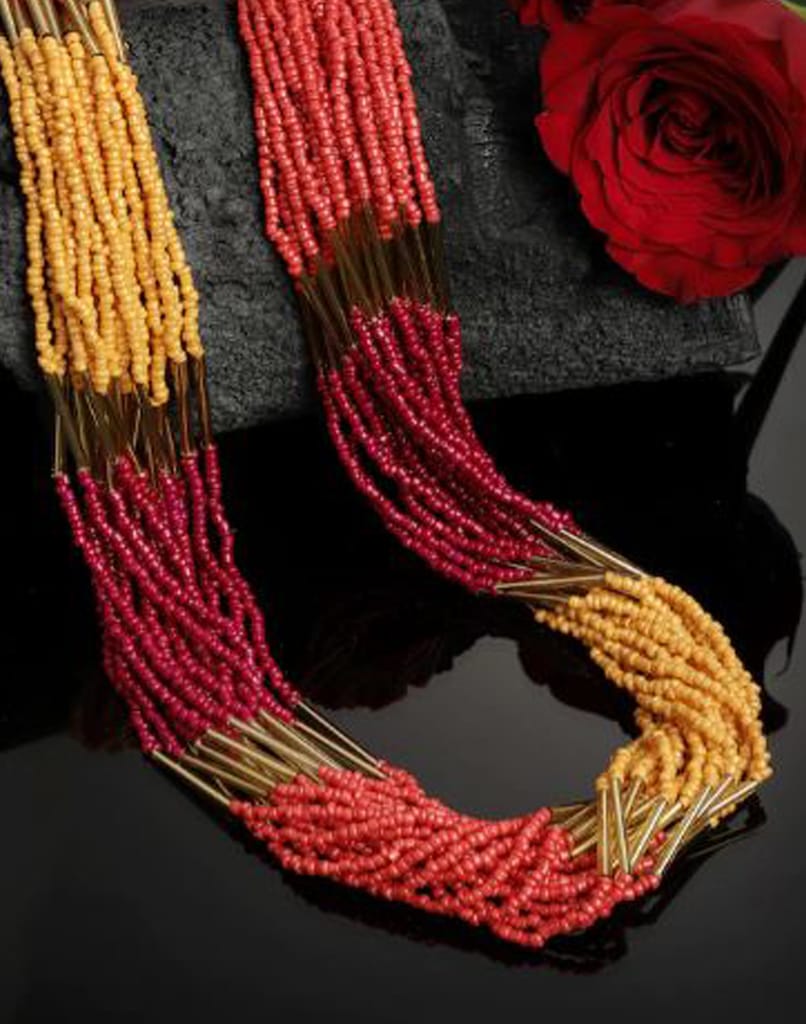 ARADHYA Designer Elegant Multi Layer Multi Color Beads Necklace for Women and Girls