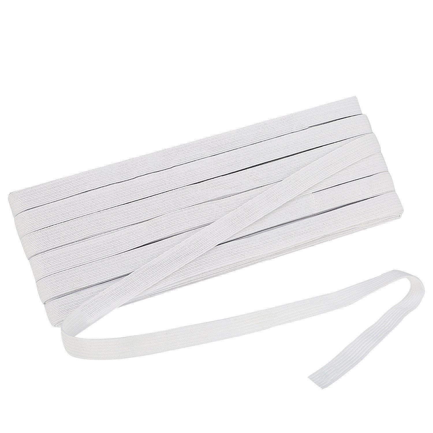 COSSESS Premium Knitted Elastic | .5 inch Wide 5 Meter Long | White Colour | Oeko tex Certified | Used in Tailoring, Sewing, Fashion Designing, Boutique, Stitching, Alteration, Waist Bands