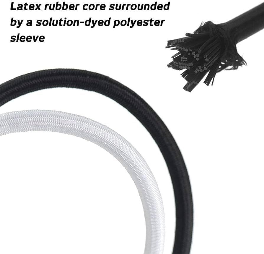 Cossess Premium Elastic Cord Strap 2mm White Round Stretchy Ear Loop Strap for Comfortable Ear Tie, Elastic Rope for Crafts DIY Sewing Scrunchie Making