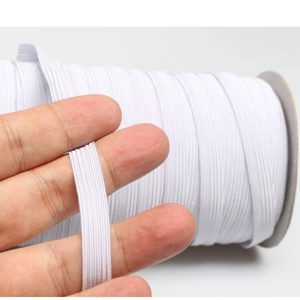 DDN White 80-Yards Length 6MM(approx. 1/4") Width Braided Elastic Cord/Elastic Band/Elastic Rope/Bungee/White Heavy Stretch Knit Elastic Spool (white)