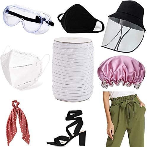 Venus Aqua Elastic String for Mask Sewing, Elastic Knitted Crochet for Mask Making and Knit Sewing Crafts DIY Earloop for Mask Bent