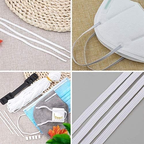 Venus Aqua Elastic String for Mask Sewing, Elastic Knitted Crochet for Mask Making and Knit Sewing Crafts DIY Earloop for Mask Bent