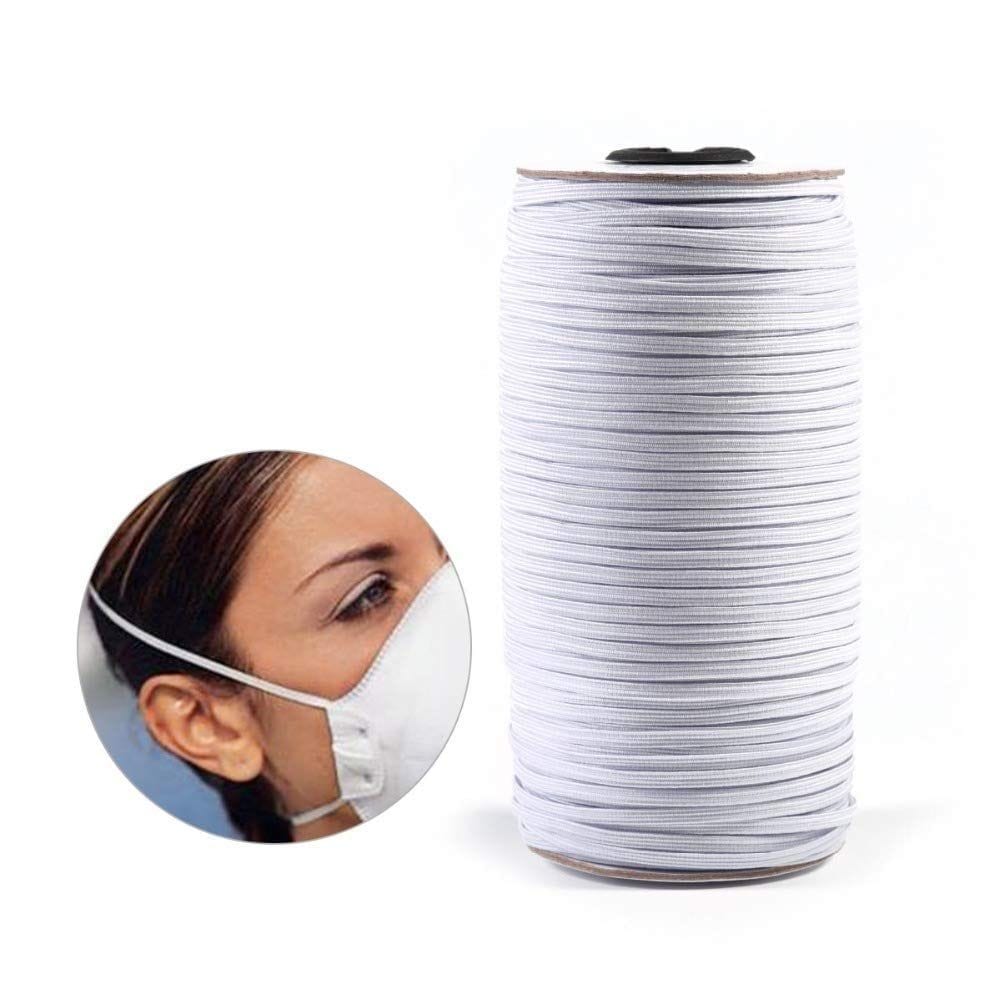 Venus Aqua Elastic String for Mask Sewing, Elastic Knitted Crochet for Mask Making and Knit Sewing Crafts DIY Earloop for Mask Bent