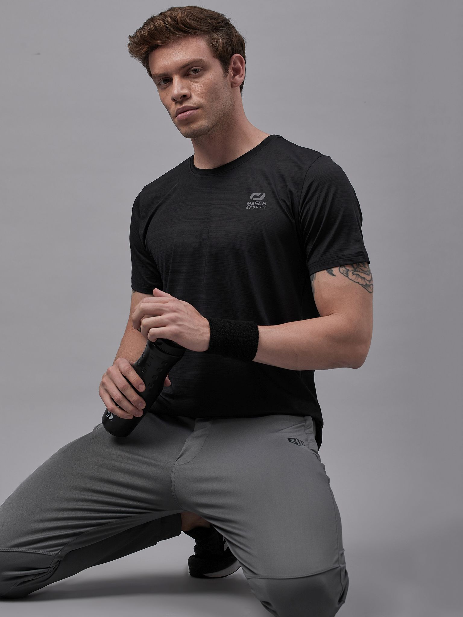 Masch Sports Men’s Dri-Fit Sports & Active Wear, Running & Training Half Sleeves Polyester Round Neck T-Shirt