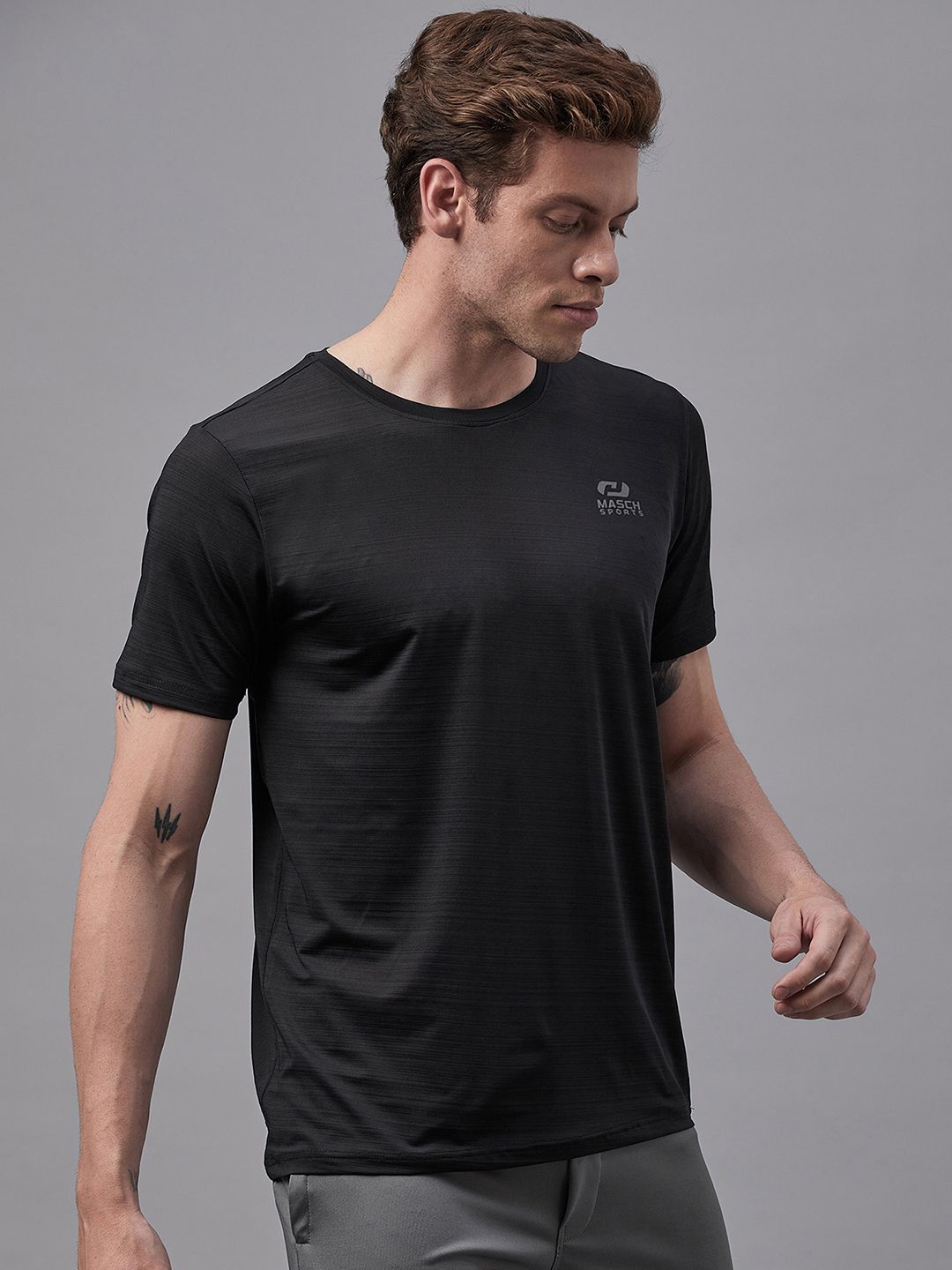 Masch Sports Men’s Dri-Fit Sports & Active Wear, Running & Training Half Sleeves Polyester Round Neck T-Shirt