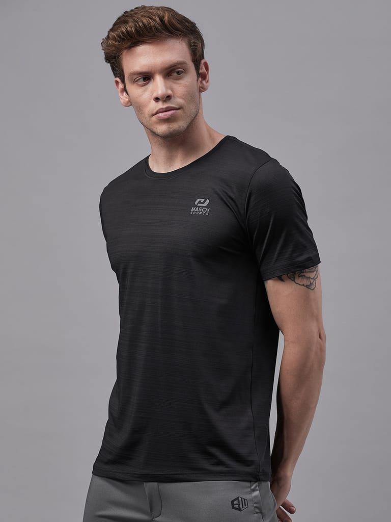 Masch Sports Men’s Dri-Fit Sports & Active Wear, Running & Training Half Sleeves Polyester Round Neck T-Shirt