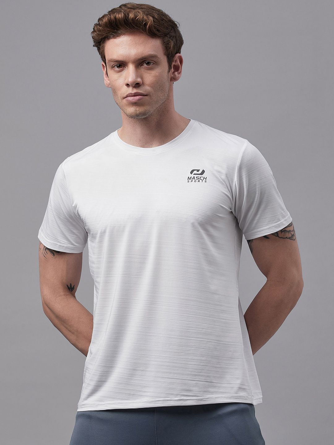 Masch Sports Men’s Dri-Fit Sports & Active Wear, Running & Training Half Sleeves Polyester Round Neck T-Shirt