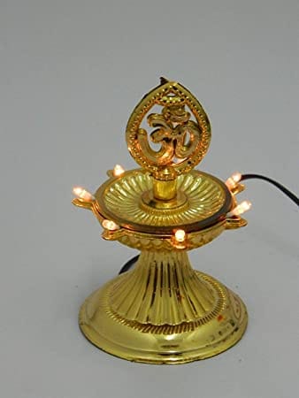 Single Layer 7Deep electric Jyot LED Bulb Golden Colour for puja mandir and Diwali Decoration