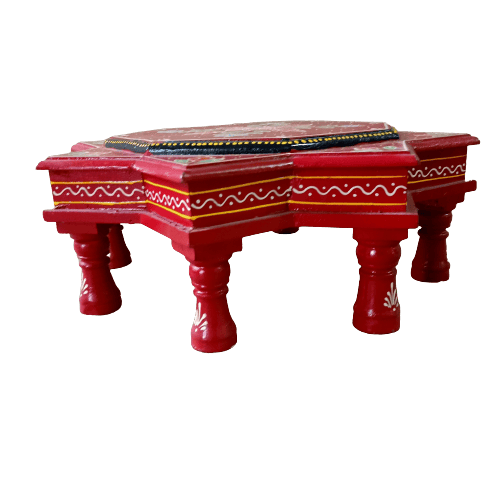 Hand Painted Decorative Chowki Bajot – For Living Room Decor & Sitting