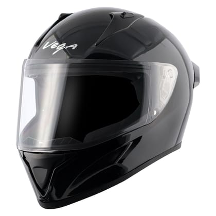 VEGA BOLT PLAIN GLOSSY BLACK HELMET