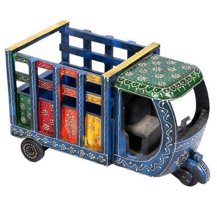 Wooden Hand Painted Taxi/Toy [pack of 2]