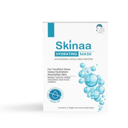 Skinaa Hydrating Mask | Replenish & Nourish with Hyaluronic Acid and Milk Protein | Skin Rejuvenation