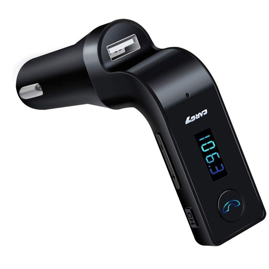 Ekdant Carg7 Bluetooth Car Charger FM Kit MP3 Transmitter USB And TF Card Slot With In Built Mic Hands- Free Calling For All Android And IOS Devices