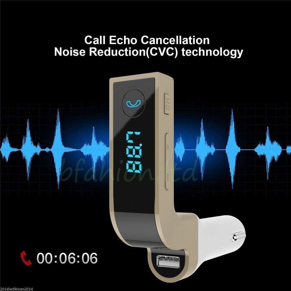 Ekdant Carg7 Bluetooth Car Charger FM Kit MP3 Transmitter USB And TF Card Slot With In Built Mic Hands- Free Calling For All Android And IOS Devices