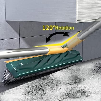 Viva Smart Bathroom Cleaning Brush with Wiper 2 in 1 Tiles Cleaning Brush Floor Scrub with Long Handle 120� Rotate Brush Home Kitchen Bathroom Cleaning Accessories with Long Handle(Multicolor)