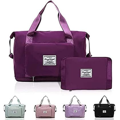 Viva Smart Travel Duffel Bag | Shoulder Bag | Expandable Folding Travel Bag for Women | Waterproof Luggage Bag for Travel (Dark Purple Color)