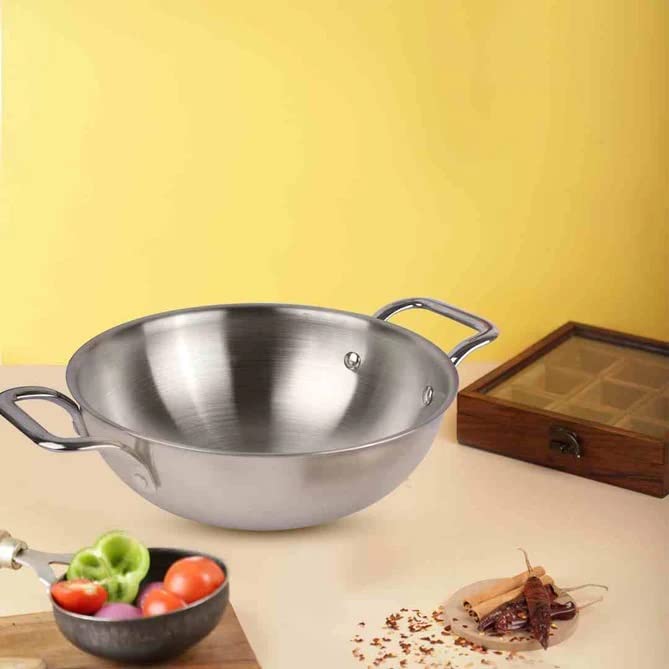 VIVA SMART'S Tri-ply KADAI Healthy Cooking (Zero Non-Stick Coating)(Stainless Steel+Aluminium+Stainless Steel PLY) (24) - Cookware | Buy online on ZillyBuy