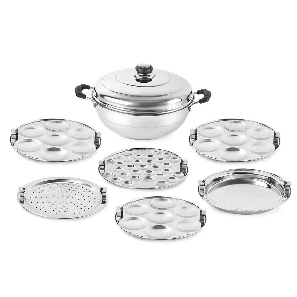 Krishna Gold 3 in one Stainless Steel idli Maker Copper Base with 5 Plates - Cookware | Buy online on ZillyBuy