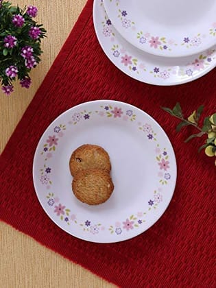 Corelle Floral Fantasy Glass Small Plate Pack of 6, 17CM, Multicolor