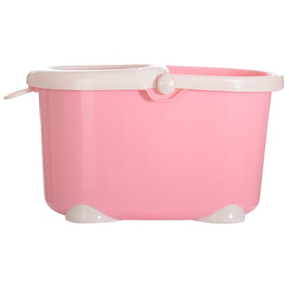 Abhinandan 360� Rotary Floor Cleaning Mop with Plastic Spinner (Pink)